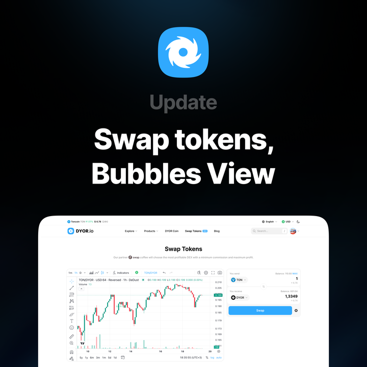 DYOR.io has a new Swap Tokens section